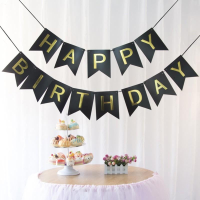 1SETPapierHappyBirthdayParty Vlaggenlijn Banner Brief Opknoping Pastel Roze String Vlaggen