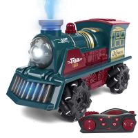 2.4G 4WD RC Auto Retro Stunt Trein Spray Drift Afstandsbediening Voertuigen Model met Geluid Licht Elektrische Kids kind