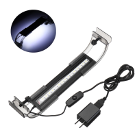 2,5W 18cm Verstelbare 2835 LED Aquarium Aquarium Super Slim Licht Lamp Zwart