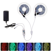 2 * 7,5M WiFi APP RGB 5050 Niet waterdichte LED Strip Light Kit + 24 toetsen Afstandsbediening Werkt met Alexa Google Ho