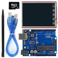 2,8 Inch TFT LCD scherm Shield + UNO R3 bord met TF kaart Touch Pen USB kabelset voor UNO Mega2560 Leonardo