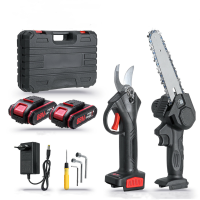 2 IN 1 Draadloze 6 Inch Elektrische Kettingzaag en 30mm Elektrische Takschaar Snoeischaar Tool Set Houtsnijder Houtbewer