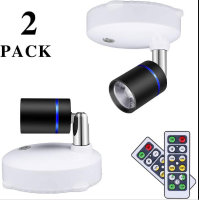 2 Stks Batterij Powered Downlight Draaibare LED Mini Kleine Spotlight Met Afstandsbediening