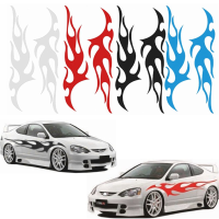 2 Stks Vlam Stickers Grafische Decal Grote Vlammende Body Marine Boot Auto Truck Vnyl Flames Sticker 12 x 48 Inch
