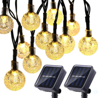 2 Stuks 30LED/100LED Solar String Ball Lights Outdoor Waterdicht Wit Tuin Decor