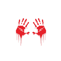 2 Stuks Bloedige Druipende Handen Reflecterende Stickers voor Auto Bumper Grappige Halloween Thema Creatieve Bloeden Dec
