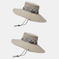 2 STUKS Collrown Heren Outdoor Vissen Klimmen Hoed Ademend Mesh Oversized Rand Zonnescherm Hoed Emmer Hoed Met Verstelba