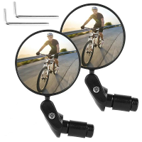 2 Stuks Fiets Achteruitkijkspiegel Verstelbaar 360° Draaibaar Bolle Lens 360 Draaibare Stuur Veiligheidsspiegel Voor MTB