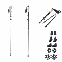 2 STUKS Outdoor Fold Trekking Pole Aluminium Trekking Wandelen Wandelstok Polen Verstelbare Opvouwbare Anti shock Klimme
