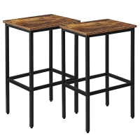 2 Stuks rustieke houtnerf stalen voetenbank retro stoelen barstoelen