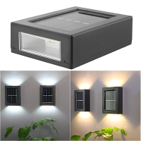 2 Stuks Solar Wandlamp Buiten Tuin Huishoudelijke Waterdichte Wandlamp Boven en Beneden Tuin Decoratieve Wandlamp Verlic