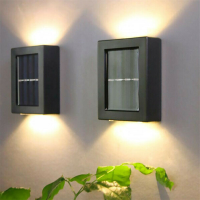 2 Stuks zonne wandlamp licht op en neer tuin decoratieve zonne sensor LED licht
