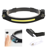 2*XPE 1*COB LED Hoofdlamp Sensor 5 Modus Type C Oplaadbare Hoofdlamp Outdoor Zaklamp Fakkel