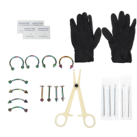 20 STKS Piercing Tool Kit Draagbare Oor Neus Navel Tepel Naald Neusring Set