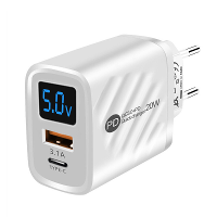 20W 2 poorts USB PD oplader USB A+Type C PD QC3.0 2.0 AFC FCP Apple2.4A Snellader voor wandlader EU stekker voor iPhone