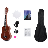 21 Inch 4 Snaren Hout Hawaii Ukulele Muziekinstrument met Gigbag Snaren Tunerriem