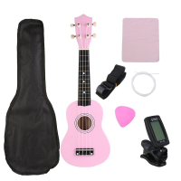 21 Inch economische sopraanukelele uke muziekinstrument met gigantische tas snaren tuner