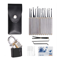 22 Delige roestvrijstalen picksets en hangsloten set compleet met picking blade, sleutel en andere accessoires geschikt