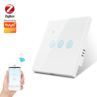 220 240V Tuya ZB Single Fire Zero Shared Smart Touch Switch Wandpaneel Lampbediening Werken met Alexa Google Home