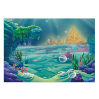 220X150cm 150x100cm Under Sea Mermaid Castle Blue Sea Fotografie Achtergrond Cartoon Achtergrond Kids Baby Party Decor P