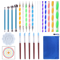 25 Stks puntjes tekengereedschap met mandala set pen puntjes stencil kit bal stylus klei beeldhouwen carving gereedschap