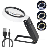 25X Vergrootglas Handheld voor Munten Postzegels Sieraden LED Verlicht Vouwbaar Vergrootglas Magnifier
