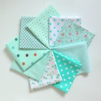 25X25CM 9PCS Groen Blauw DIY Katoen Geassorteerde Voorgesneden Handgemaakte Stof