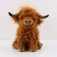 28Cm/11'' Highland Cow Pluche Speelgoed Schattige Zachte Gevulde Dierenpop Het Perfecte Kerstcadeau voor Kinderen