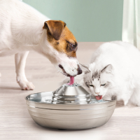 2L Hond Water Smart Fontein Dispenser 360 ° drinkbare Kom Kat Feeder Puppy Rvs Intelligente Dierbenodigdheden Ultrastill