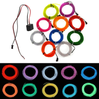 2M 10 Kleuren 12V Flexibele Neon EL Draad Licht Dansfeest Decor Licht