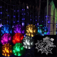 2M 138 LED kerstfeest Kerstfeest Decor String Fairy Window Wall Star Light
