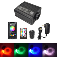 2M 16W RGB LED Light Engine 24key RF Remote LED Glasvezel Licht Met PMMA Glasvezelkabel Voor Plafond Decoratie