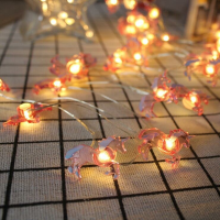 2M 20LED Flamingo / Eenhoorn Batterij Aangedreven Koperdraad Lichtslinger voor Kerstvakantie Feest Home Decor