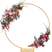 2M Wedding Stand Flower Rack Arch Round Iron Party Door Garden Metal Prop Decor