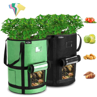 2PCS 10 Gallon Potato Grow Bags Heavy Duty niet geweven Faric Plant Pot Container