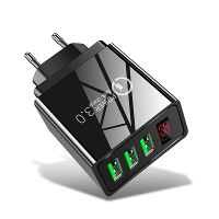 3.1A 3 poorts USB oplader Digitaal Display Snellader Wandoplader Adapter EU stekker voor iPhone13 14 14 Pro Max voor Hua
