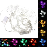 3.5M 100LED Sneeuwvlok IJsgordijn String Feestverlichting Kerstfeest Bruids Decor 110V