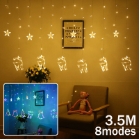 3.5M 138LED Gordijn Fairy Light 8 Modi Muur String Lamp Christmas Party Home Decor EU Plug AC220V