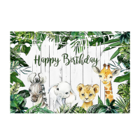 3 Grootte Jungle Groen Bos Achtergrond Gelukkige Verjaardag Achtergrond Fotografie Woodland Party Prop