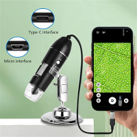 3 In 1 1600X Digitale Microscoopcamera Type C USB Draagbaar met hoge resolutie LED Vergrootglas voor solderen en reparat