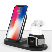 3 In 1 Qi draadloze oplader horloge oplader oordopjes oplader telefoonhouder voor Qi compatibele smartphone voor iPhone