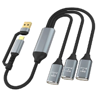 3 In 2 Multifunctionele USB C hubs USB/Type C Mannelijk naar USB2.0*3 Vrouwelijk Multi Splitter Adapter OTG USB stroomad