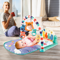 3 In1 Baby Peuter Gym Speelkleed Fitness Muziek Piano Hangend Speelgoed Projector Vroeg Educatief Puzzel Tapijt Kinderen