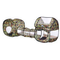 3 Stks / set Kinderen Spelen Tent Kruipen Tunnel Opvouwbare Camouflage Kinderen Tent Huis Speelgoed Draagbare Tunnel Spe