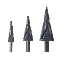 3 Stuks 4 12/20/32 mm HSS Trapboorset Spiraalvormige Geribbelde Gatensnijder