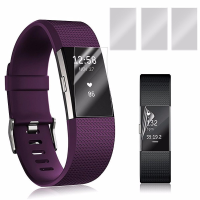3 Stuks anti kras frosted screen protector film shield guard voor fitbit charge 2