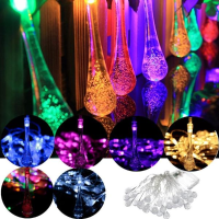 30 LED Zonne energie Regendruppel Fee String Licht Buiten Xmas Bruiloft Tuinfeest Decoratie