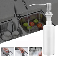 300 Ml roestvrijstalen, op een wasbak gemonteerde dispenser voor vloeibare zeep, keuken, badkamerfles