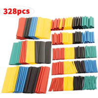 328PCS Krimpkous 2:1 Elektrische Draad Kabel Wrap Sleeving Tube Kit Elektrische Isolatie Krimpkous Kit voor DIY & gereed