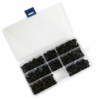 340 Stuks Pan Head Tapping schroef met kruiskop M3/M3.5/M4/M4.8 Zelftappende schroef set assortiment Kit Zwart Meubel Ko